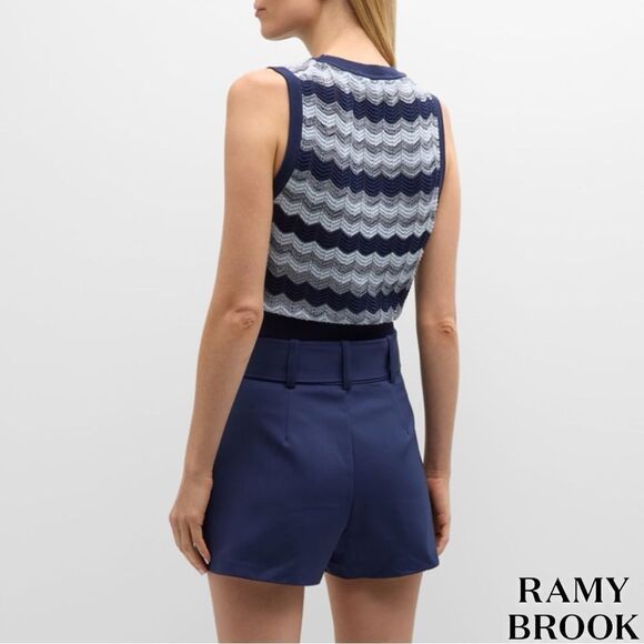 Ramy Brook **NWT** Bonnie Bonnie Sleeveless Knit Sweater in Navy Blue Twist - Picture 4 of 14